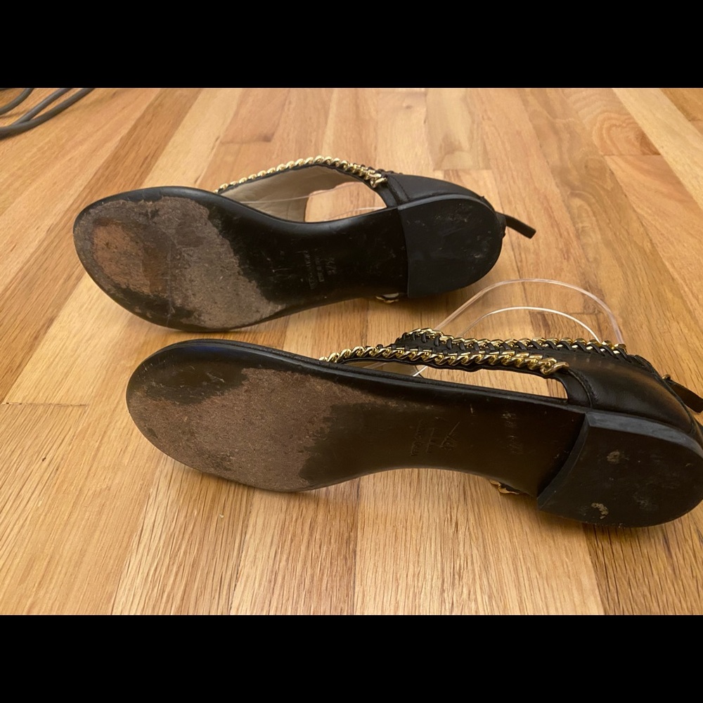 GIUSEPPE ZANOTTI GOLD CHAIN SANDALS 37 1/2 - Picture 2 of 5